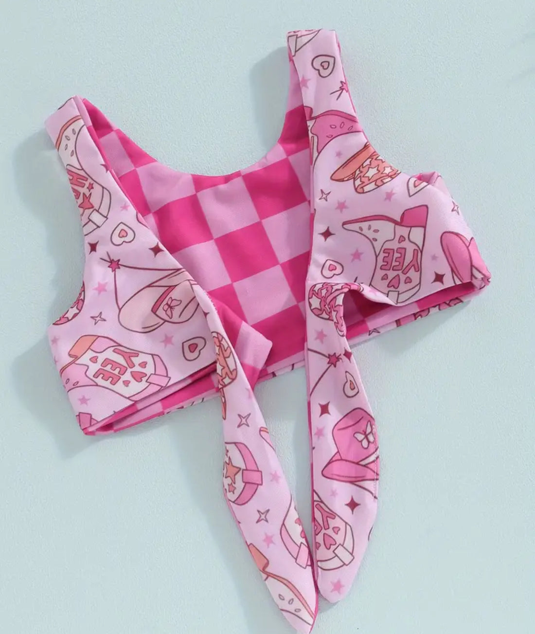 Toddler Girl's Summer pink cowgirl Swimsuit