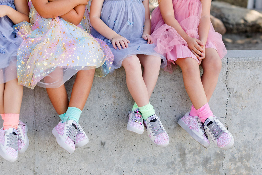 Glitter Star Sneakers in Pink