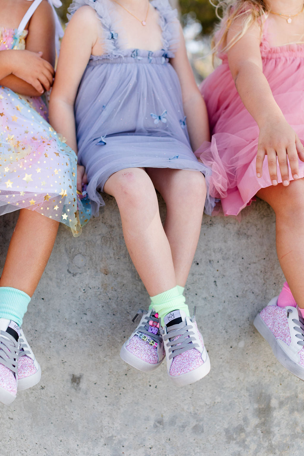 Glitter Star Sneakers in Pink