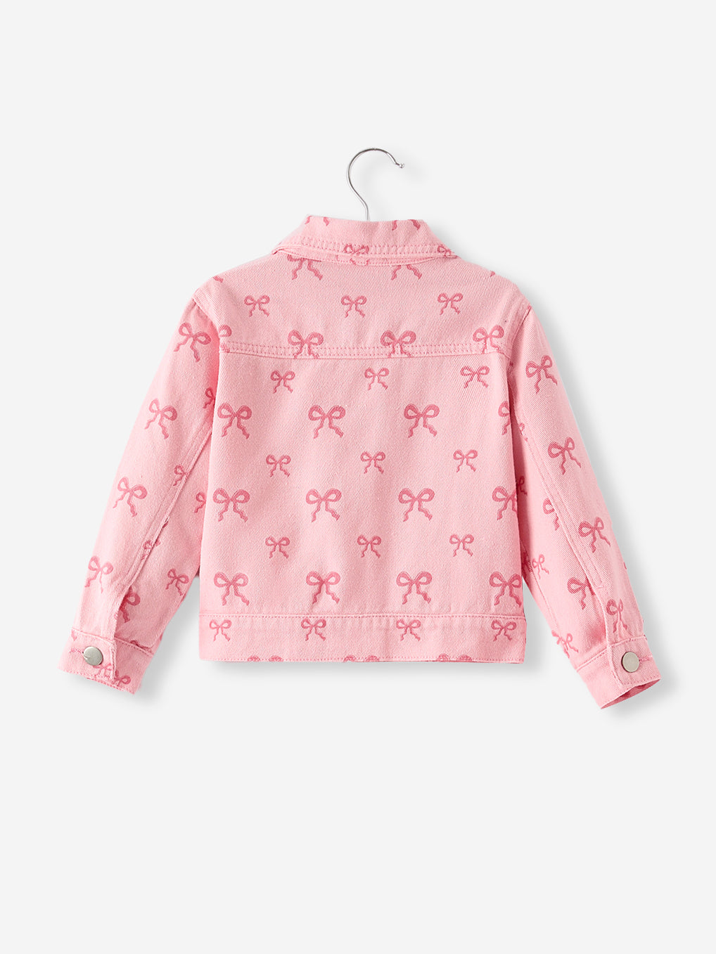 Denim Jacket || Pink Fall Girls Butterfly Print