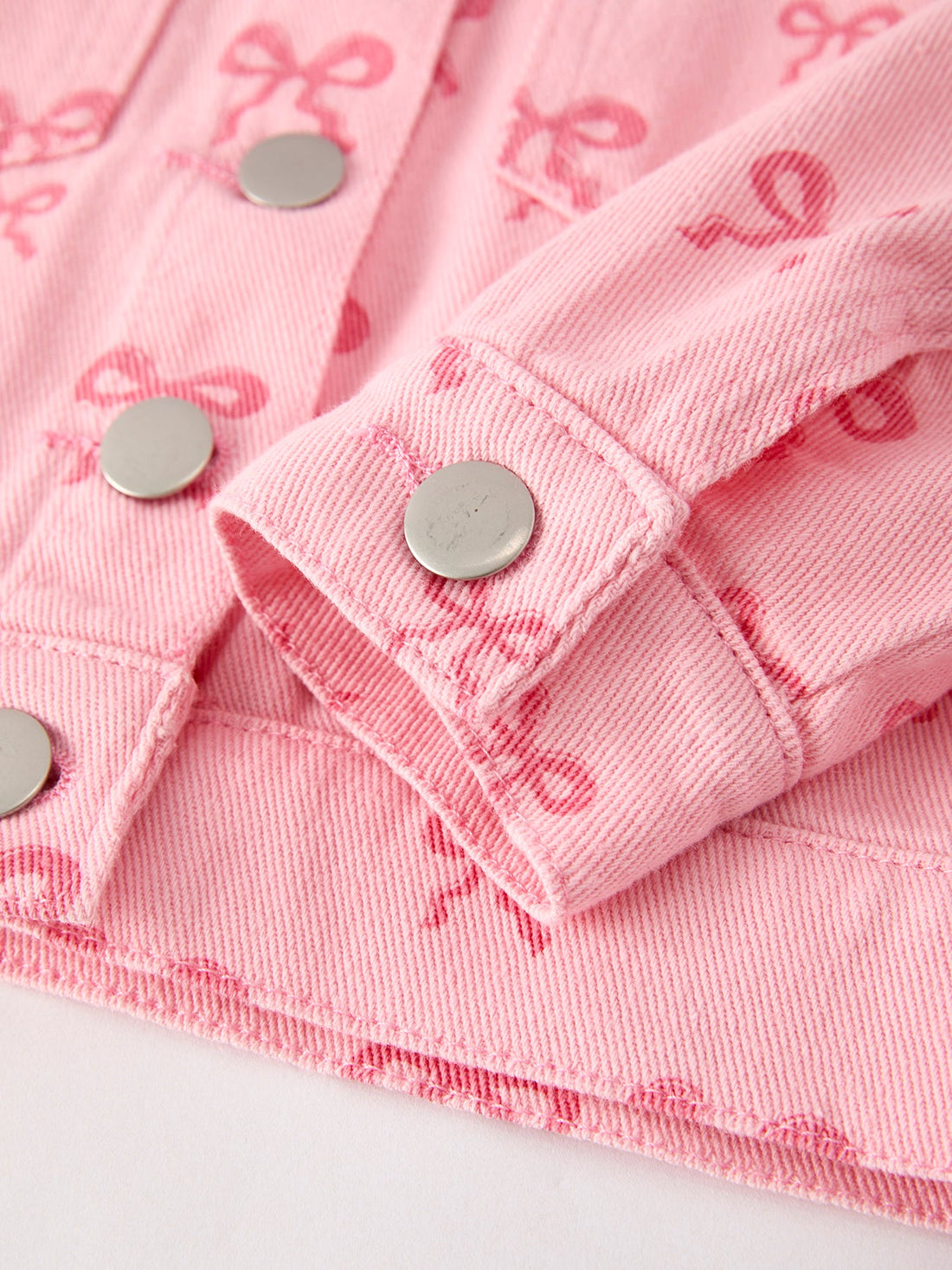 Denim Jacket || Pink Fall Girls Butterfly Print