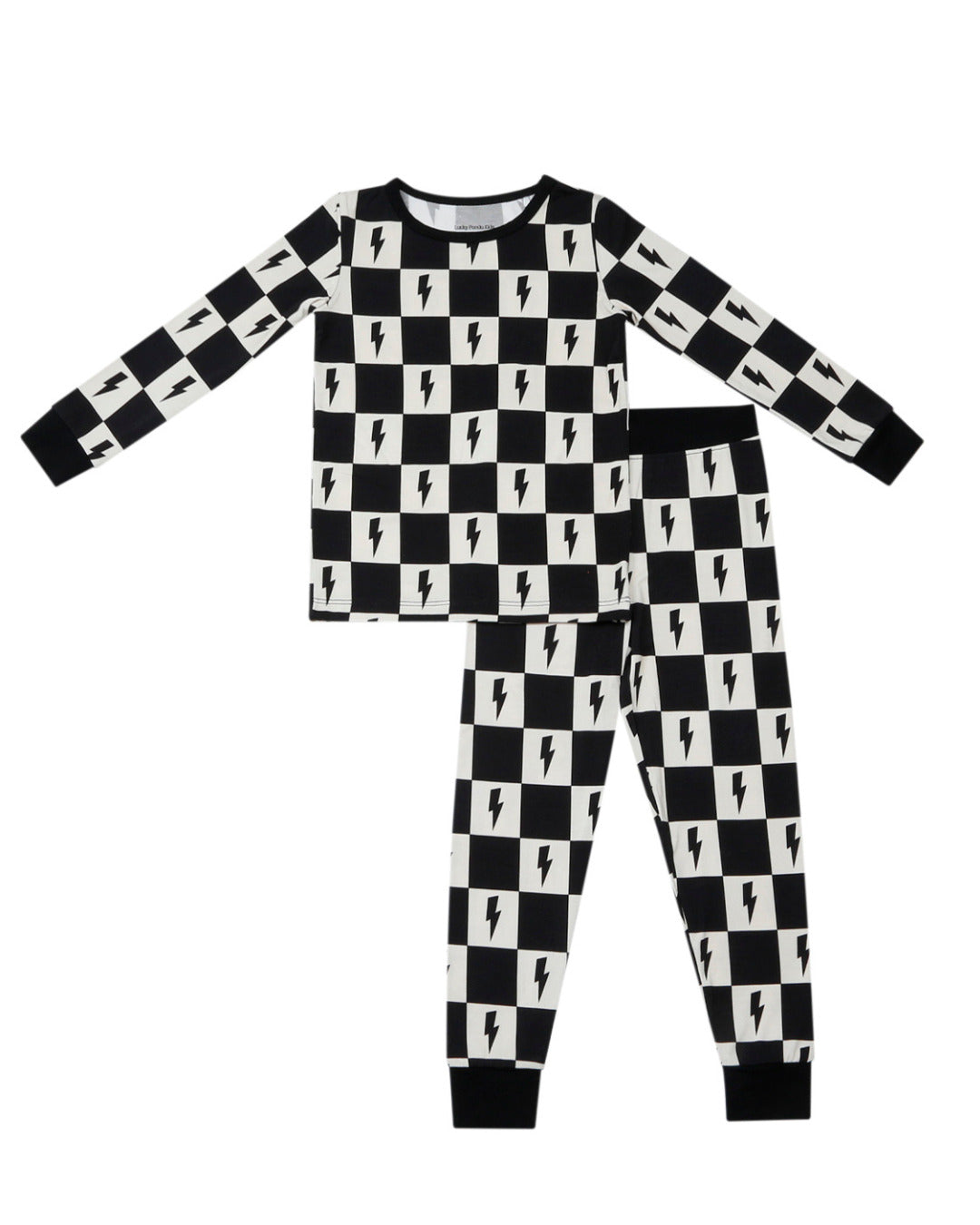 Pajama||Bamboo Two Piece Set Checks & Bolts Lucky Panda