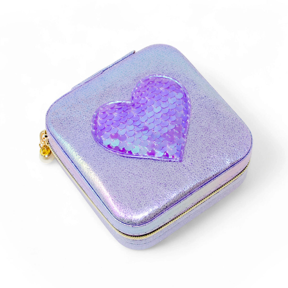 Girl's Sparking Sequin Heart Jewelry Box