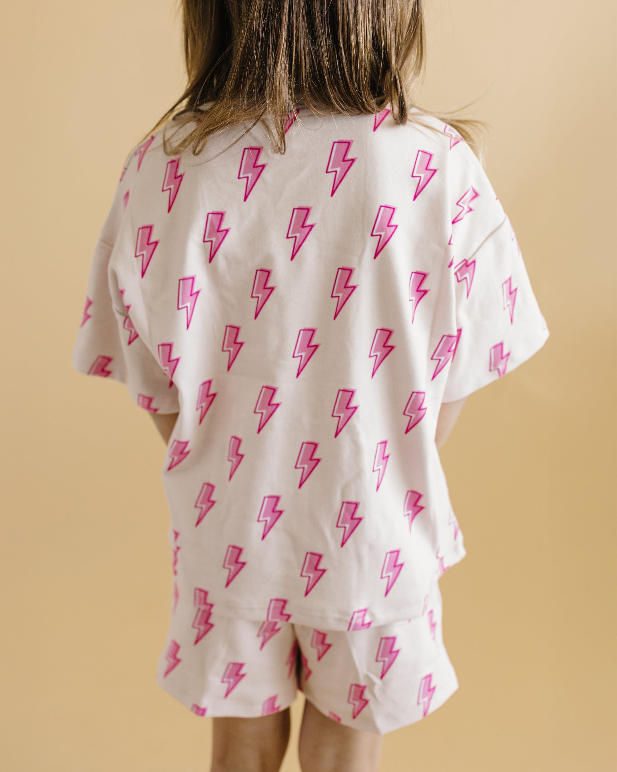 Shorts Set | Pink Bolts LUCKY PANDA KIDS