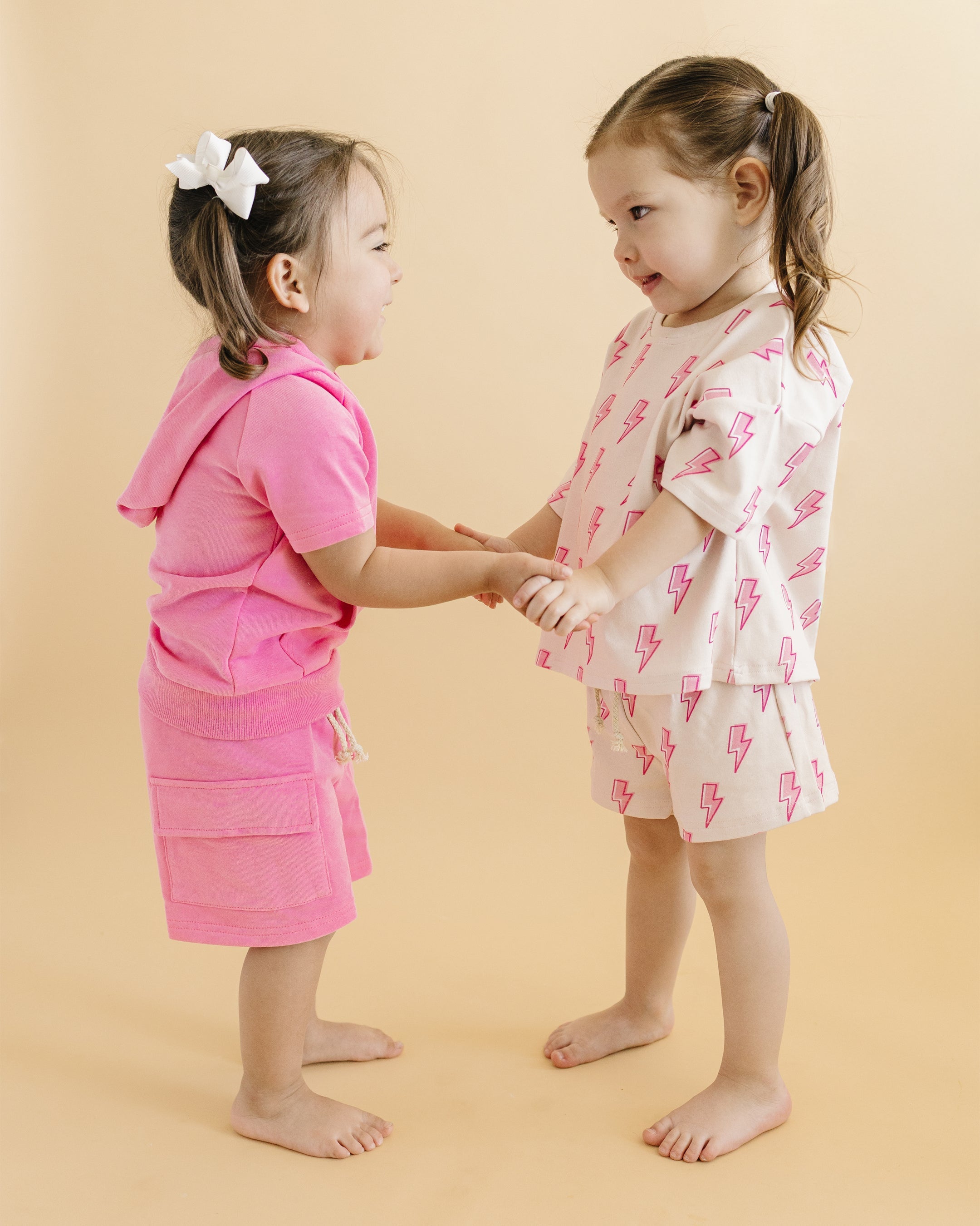 Shorts Set | Pink Bolts LUCKY PANDA KIDS