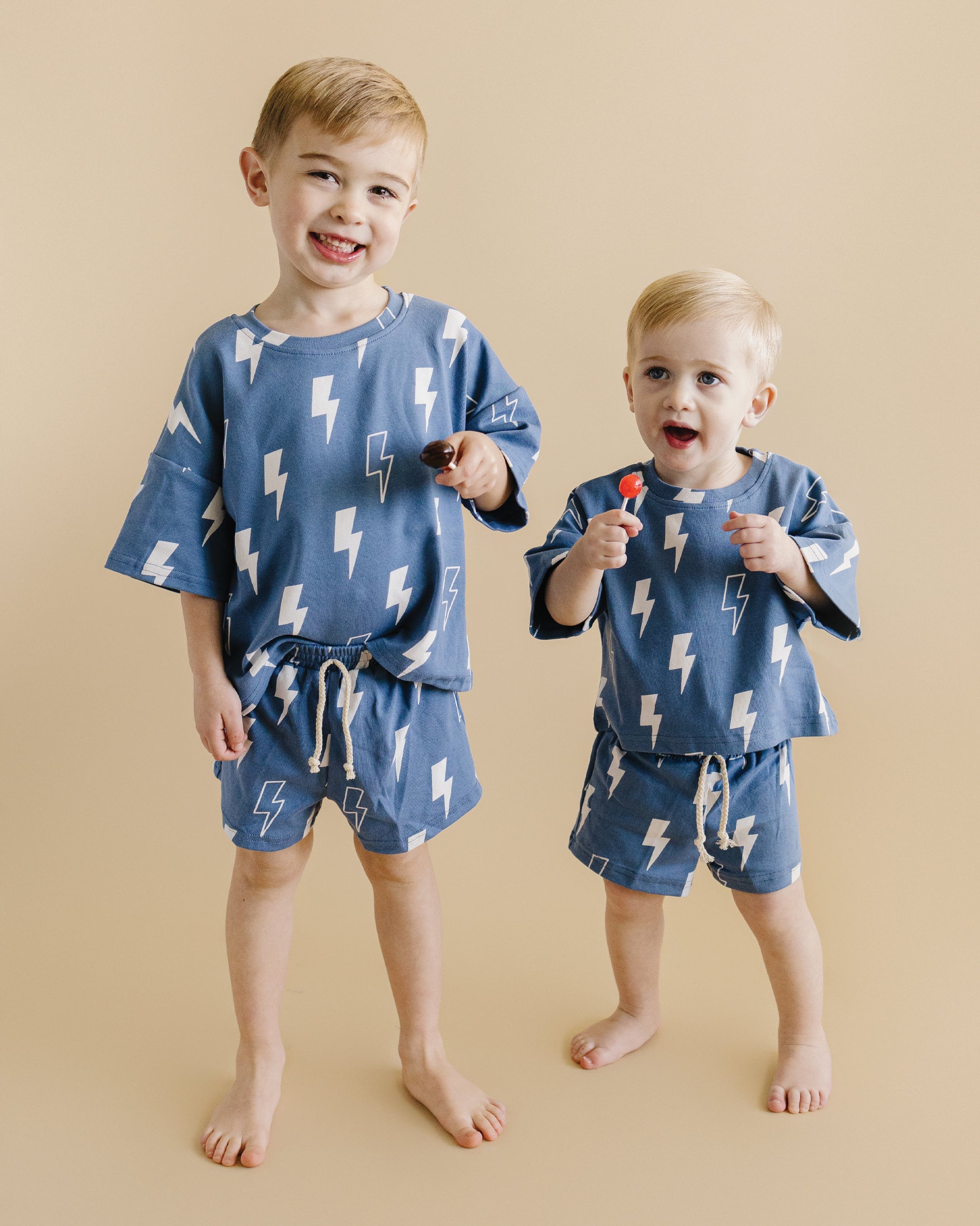 Shorts Set | Blue Bolts LUCKY PANDA KIDS