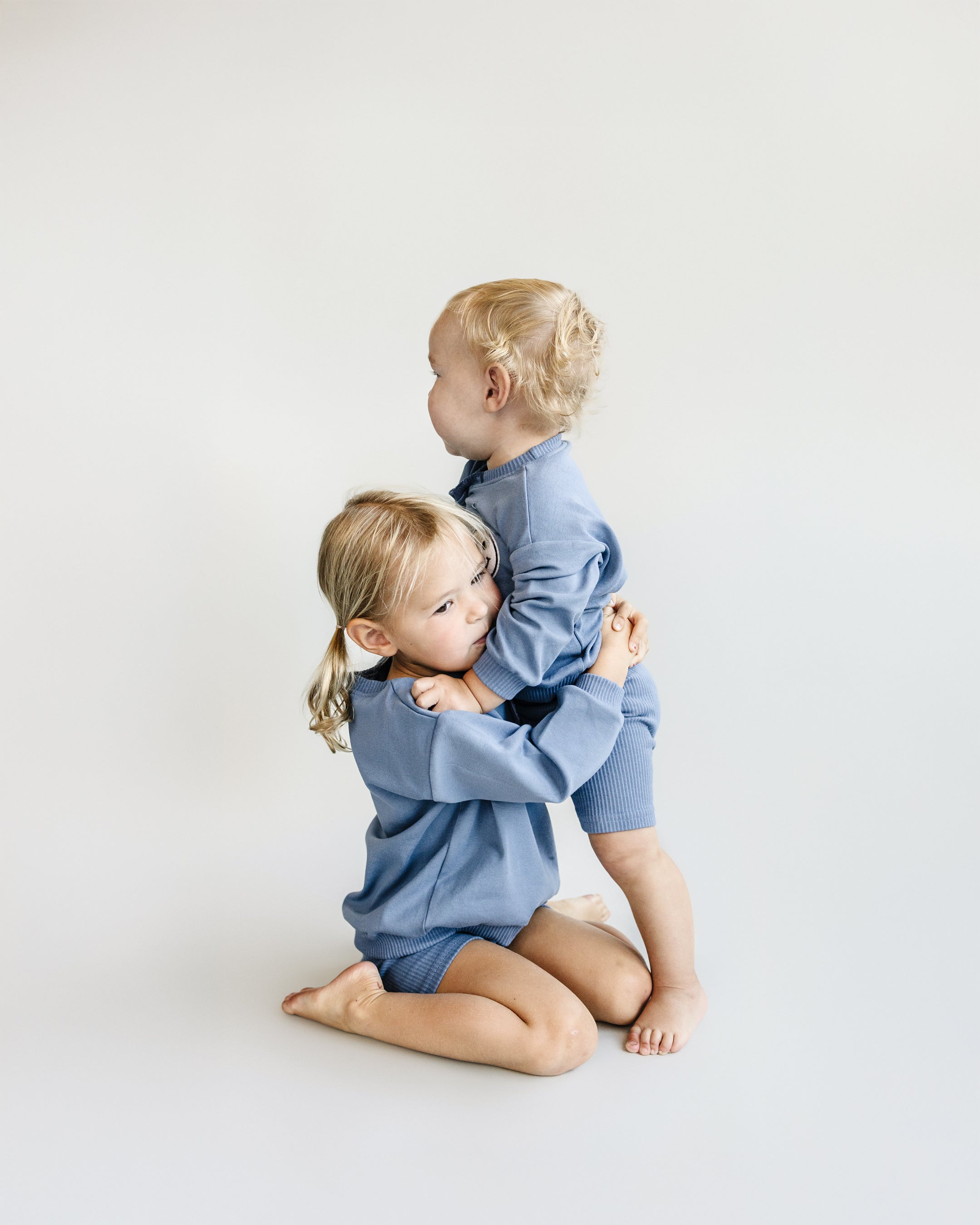 Biker Shorts Set | Blue LUCKY PANDA KIDS