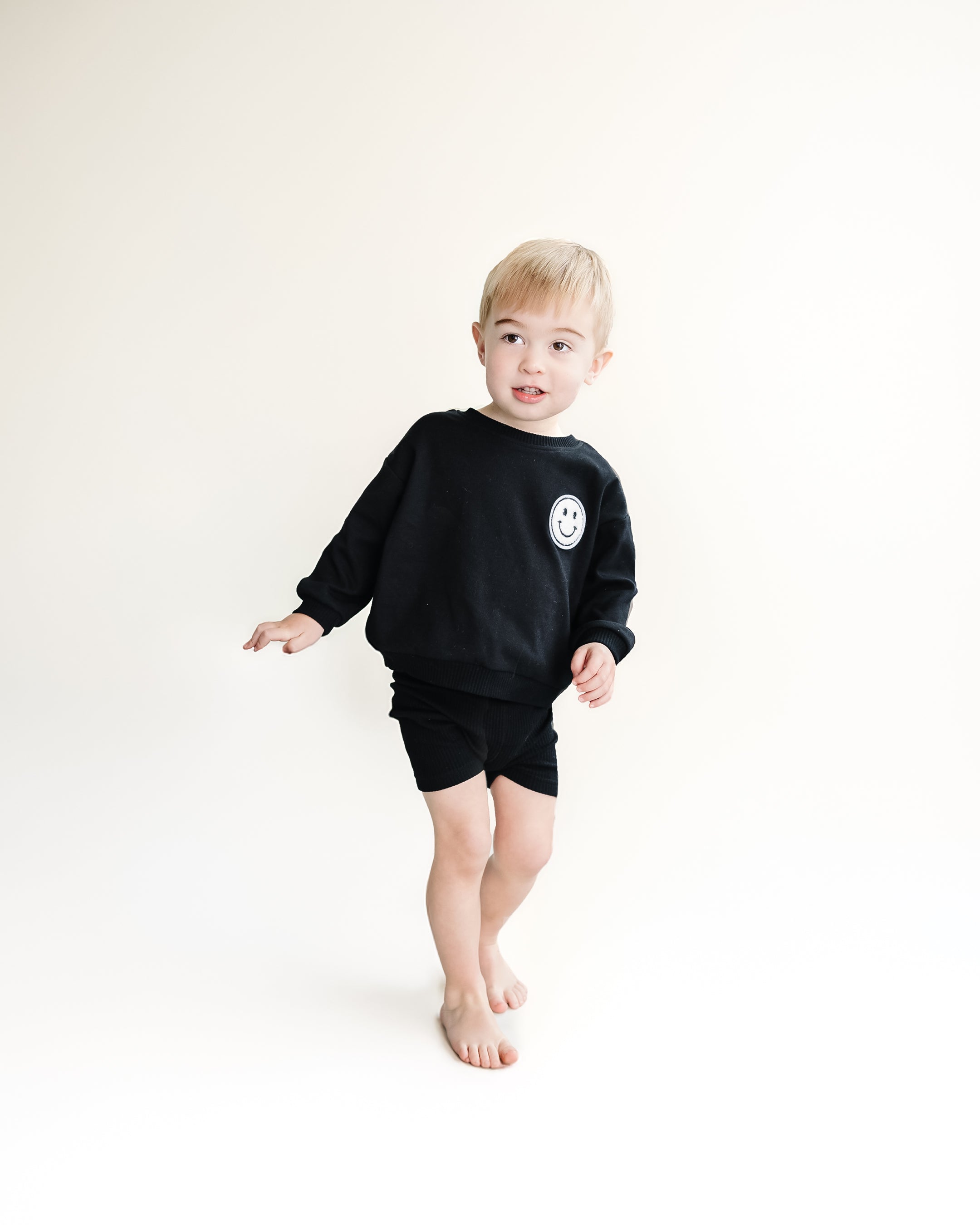 Biker Shorts Set | Black LUCKY PANDA KIDS