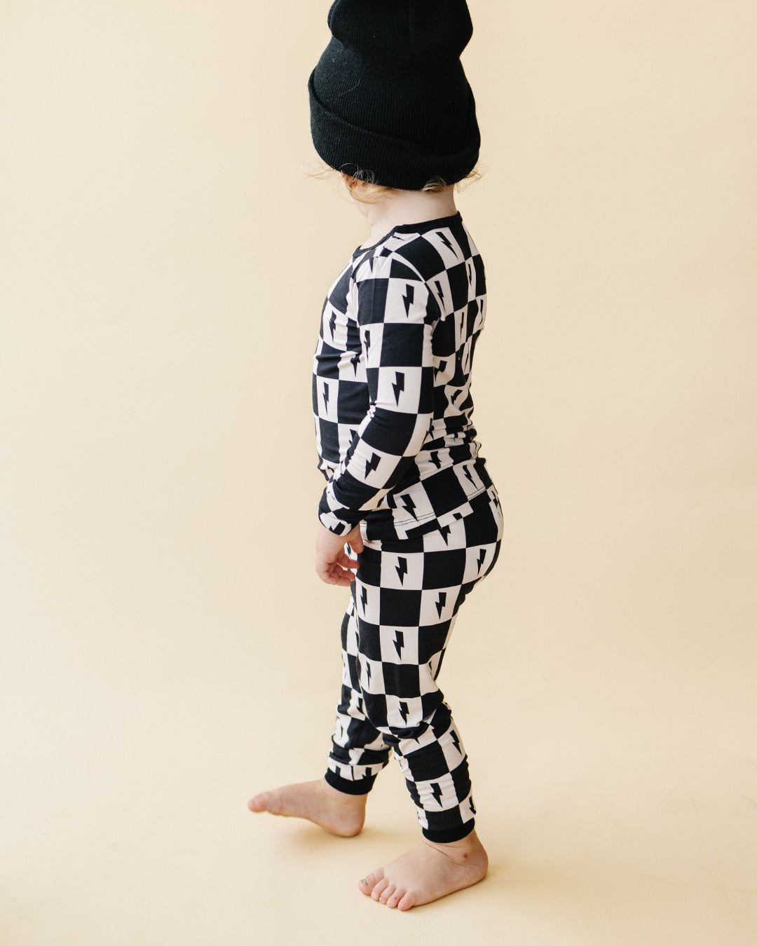 Pajama||Bamboo Two Piece Set Checks & Bolts Lucky Panda