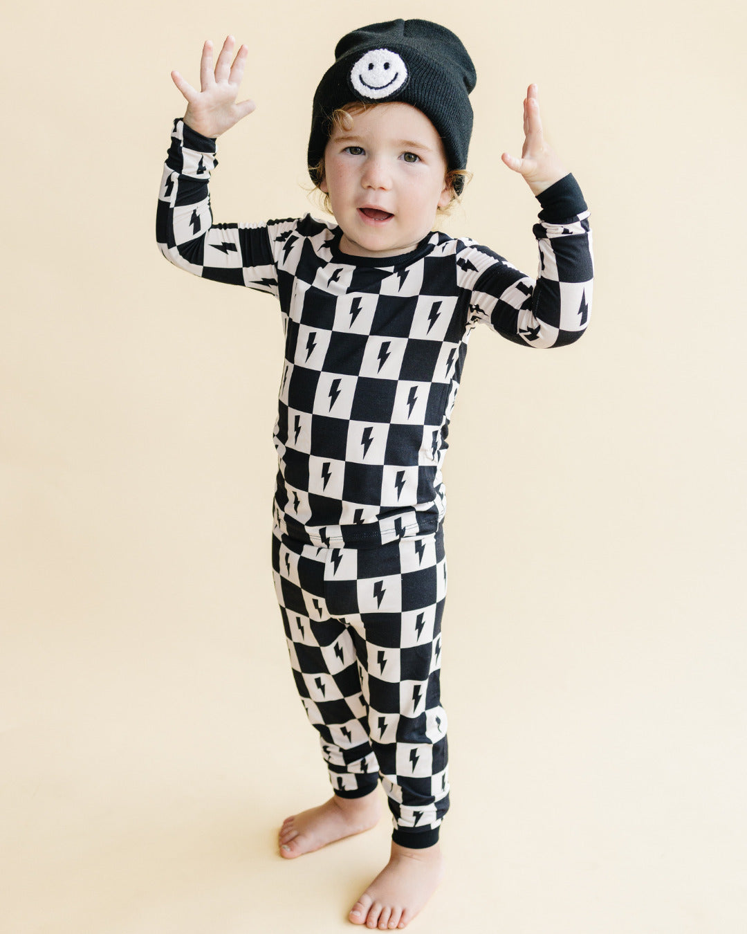 Pajama||Bamboo Two Piece Set Checks & Bolts Lucky Panda