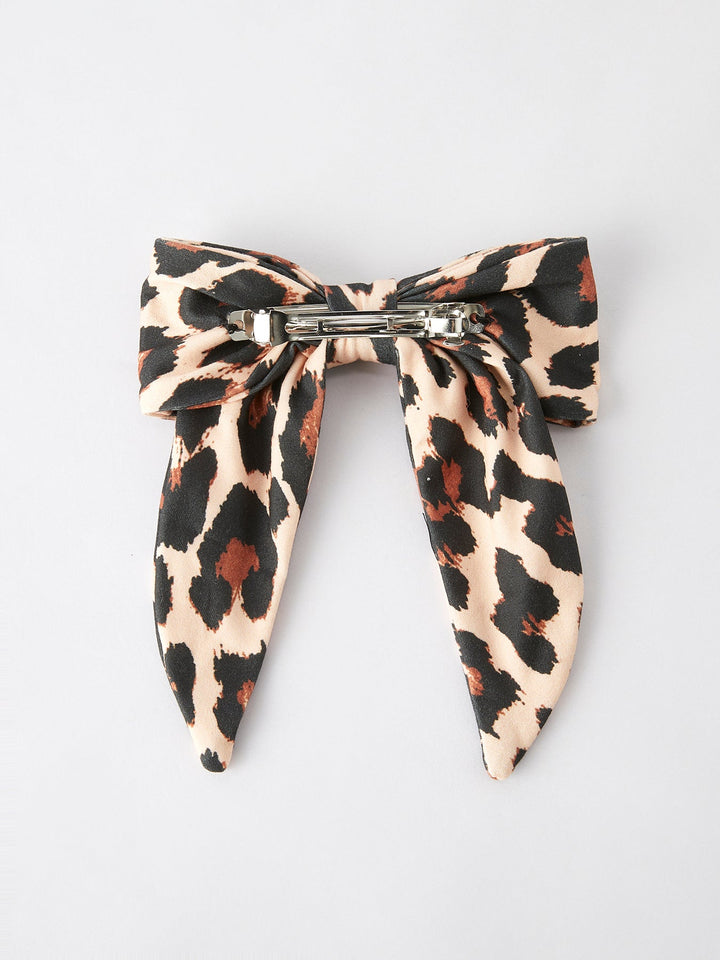 Leopard Print Bow Hairpin