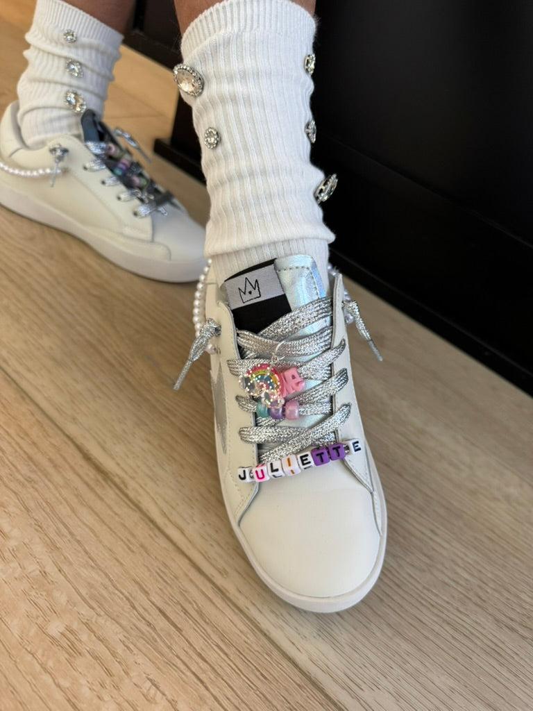 Sneakers- White with Pearls