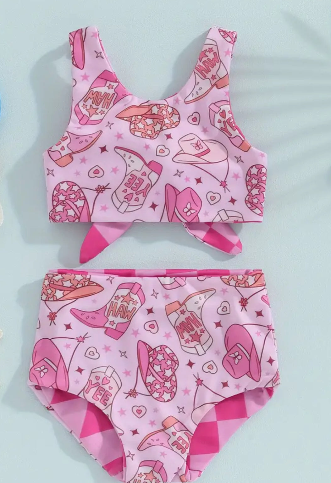 Toddler Girl's Summer pink cowgirl Swimsuit