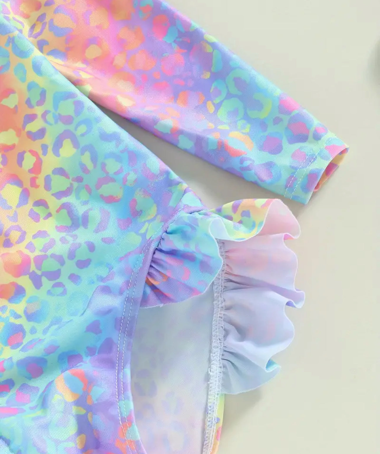 Swimsuit || Rainbow Leopard Ruffle