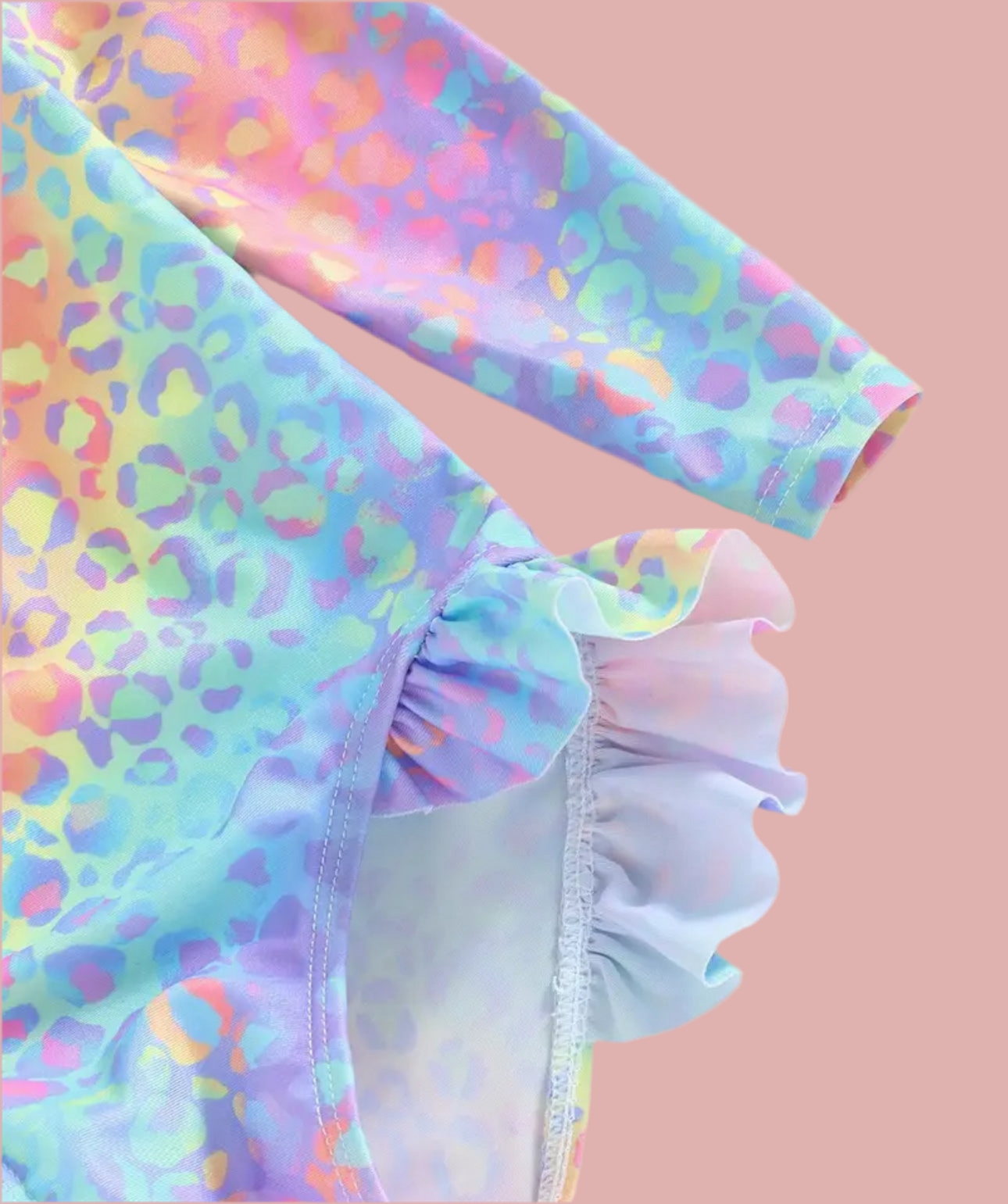 Swimsuit || Rainbow Leopard Ruffle