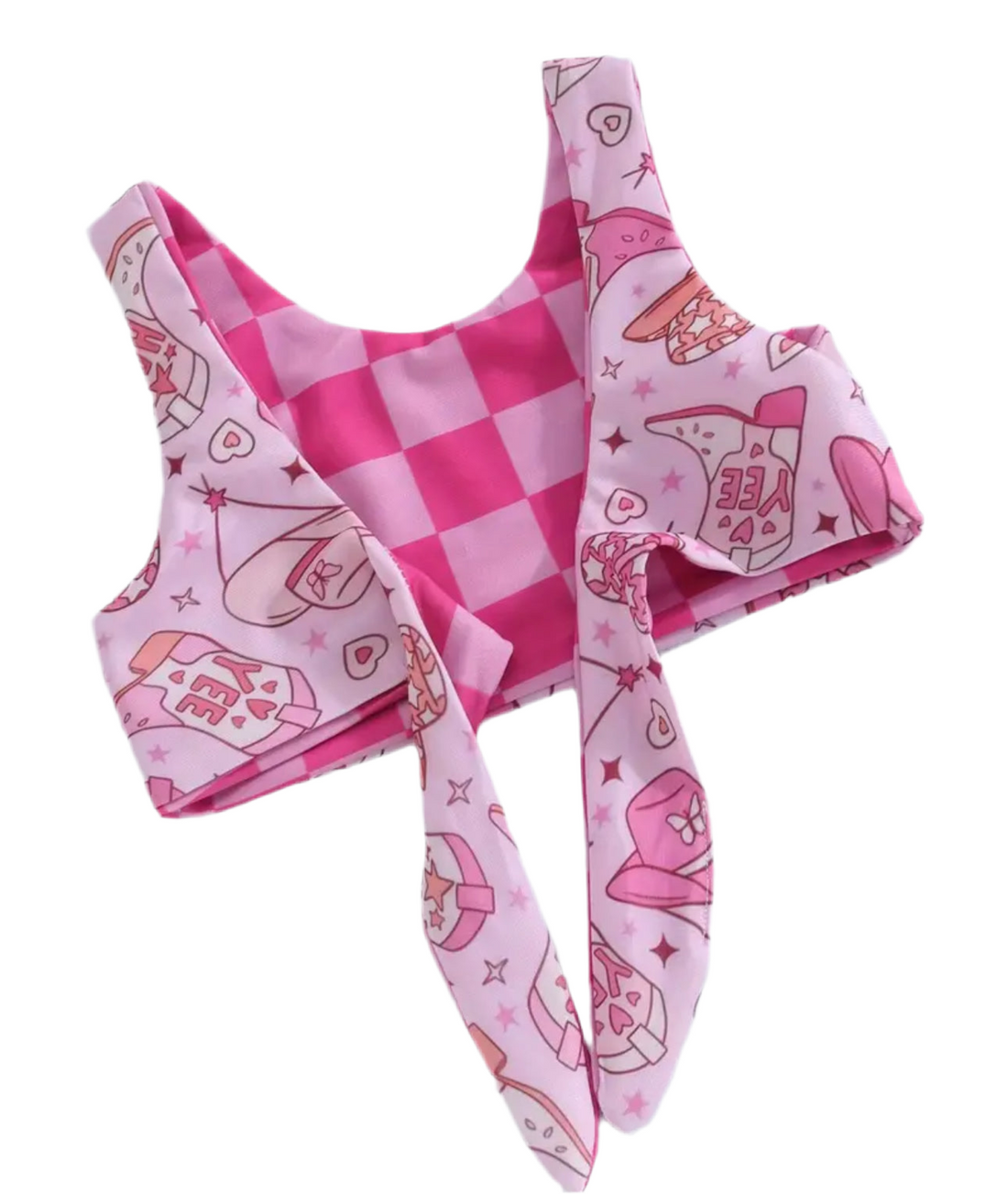 Toddler Girl's Summer pink cowgirl Swimsuit