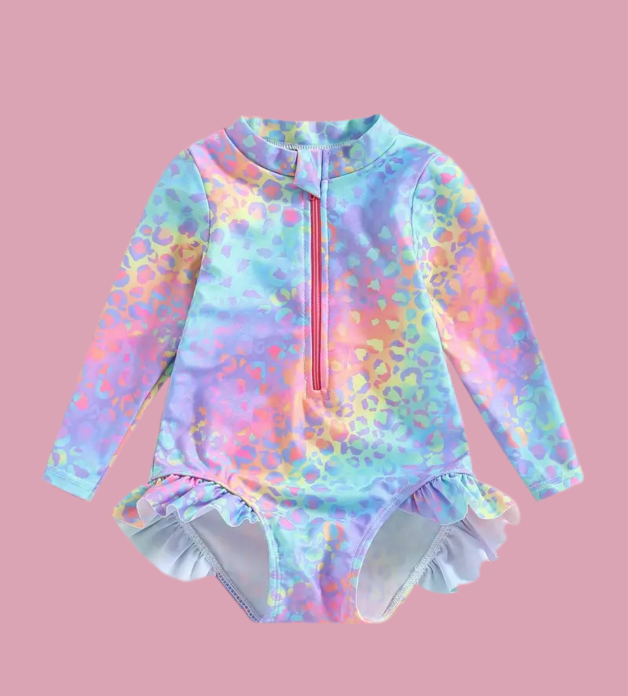 Swimsuit || Rainbow Leopard Ruffle