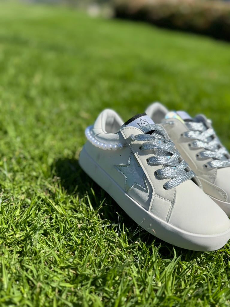 Sneakers- White with Pearls