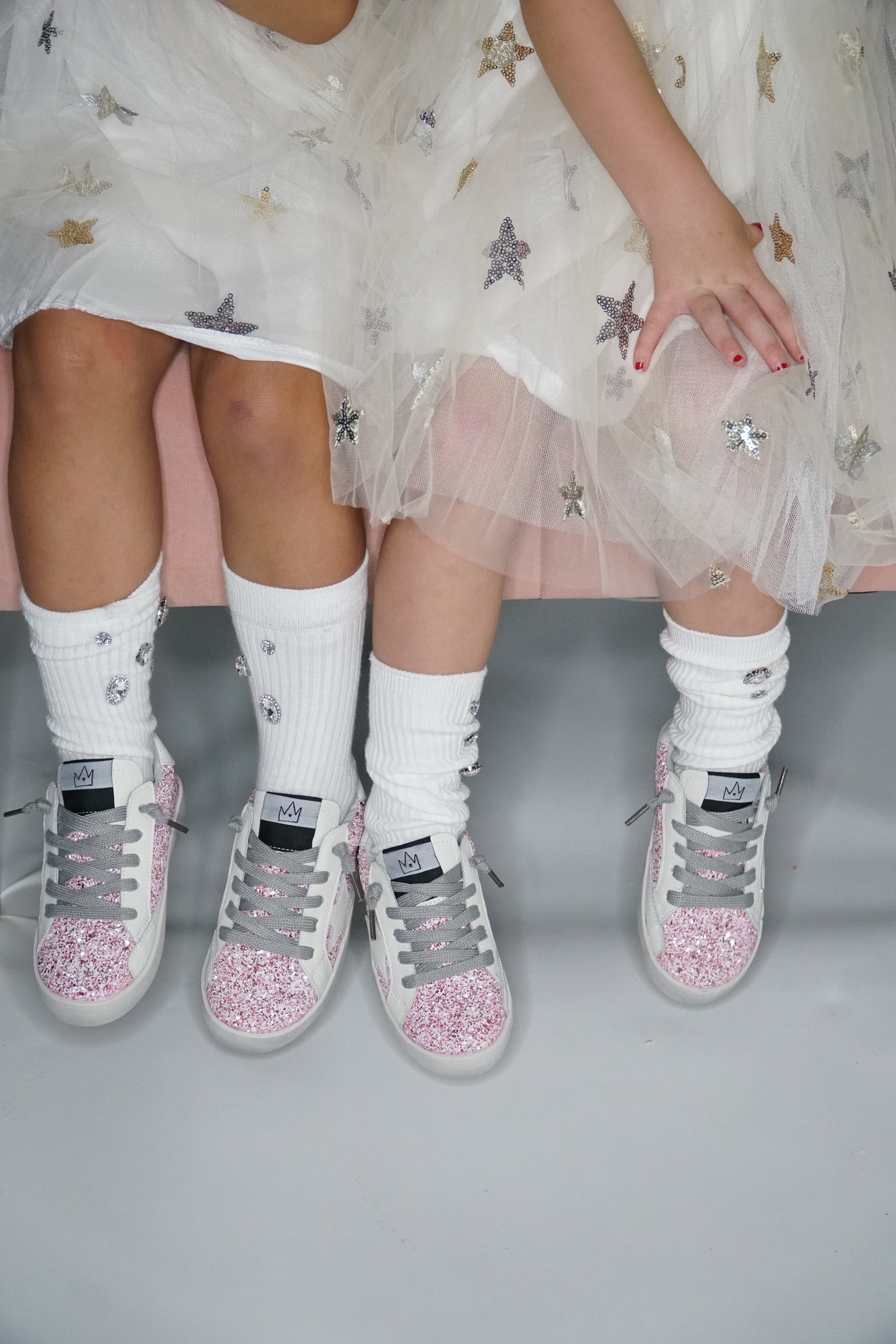 Socks|| Rhinestone White