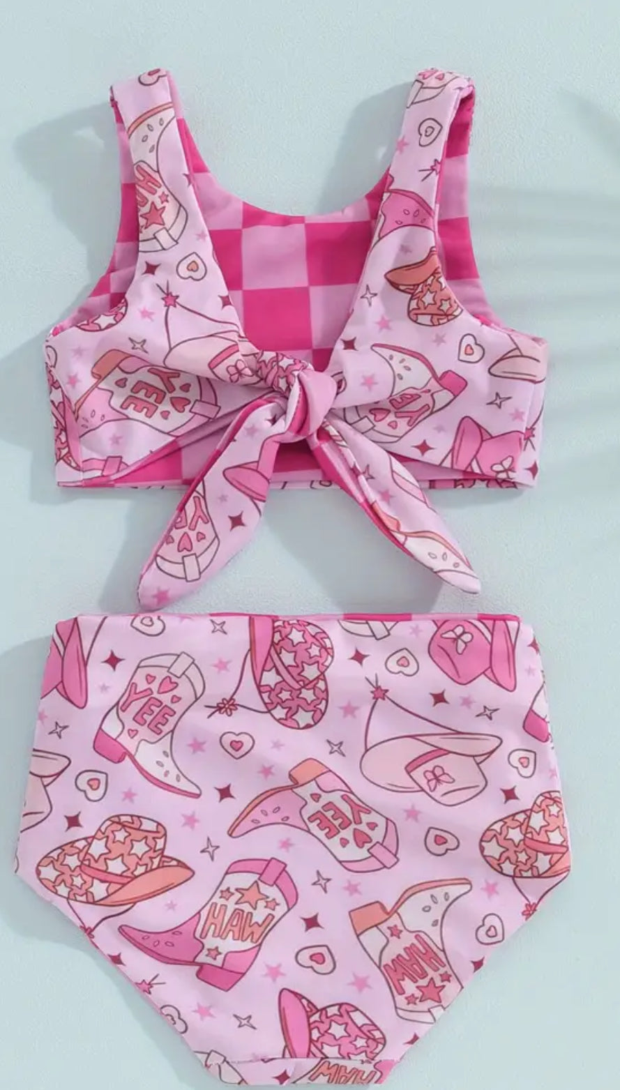 Toddler Girl's Summer pink cowgirl Swimsuit