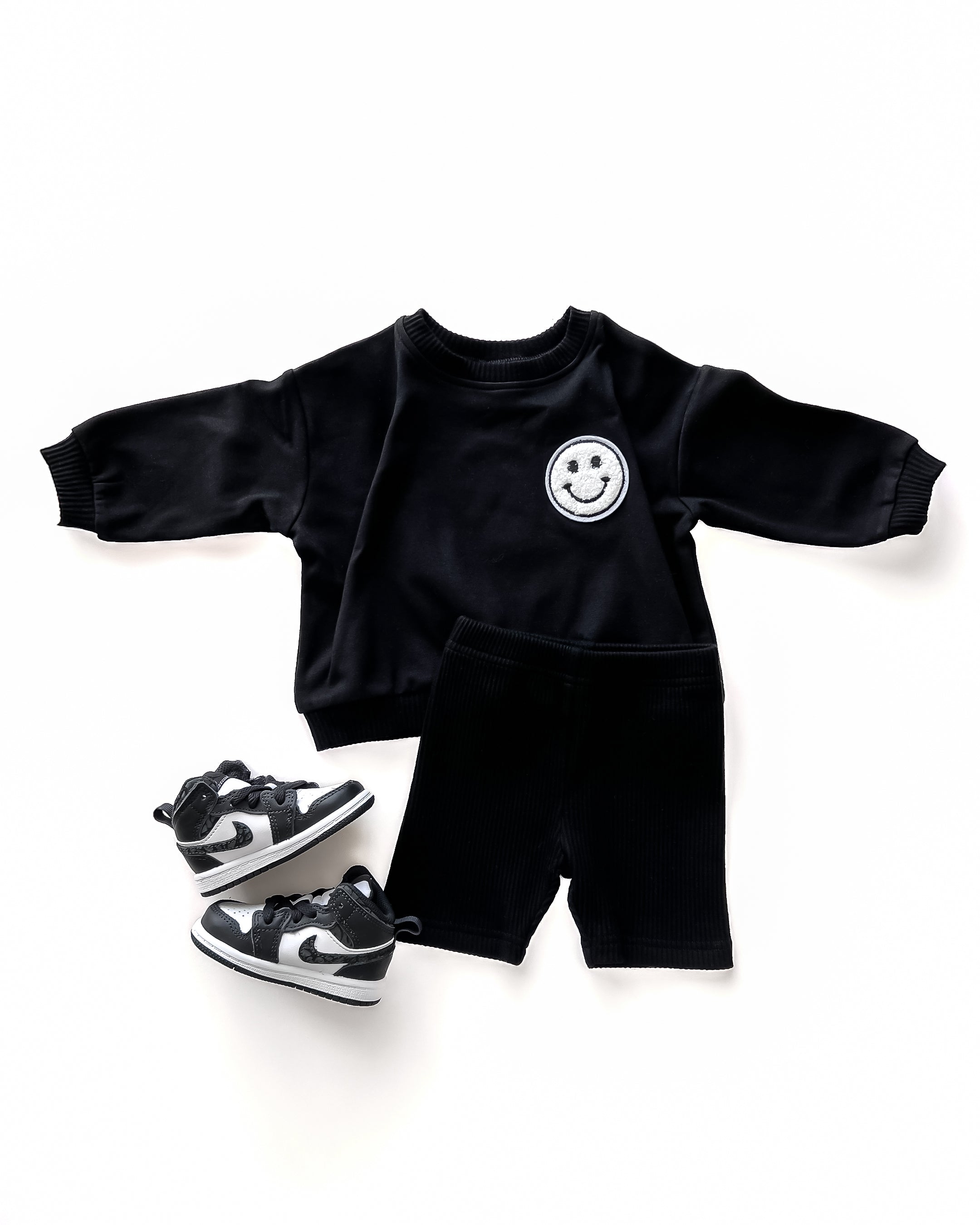 Biker Shorts Set | Black LUCKY PANDA KIDS