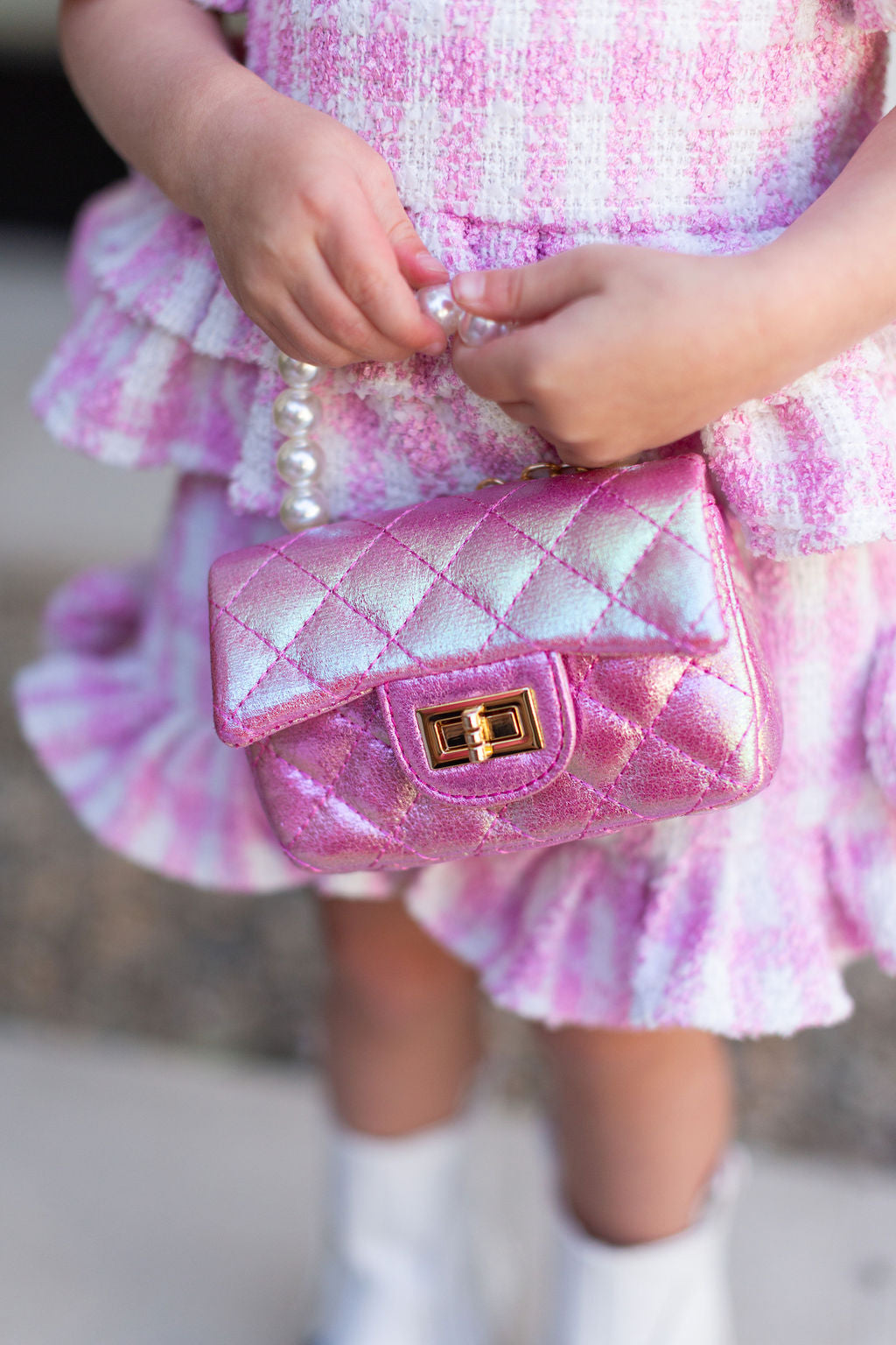 Bag|| Little Trendy Princess  Pink Pearls