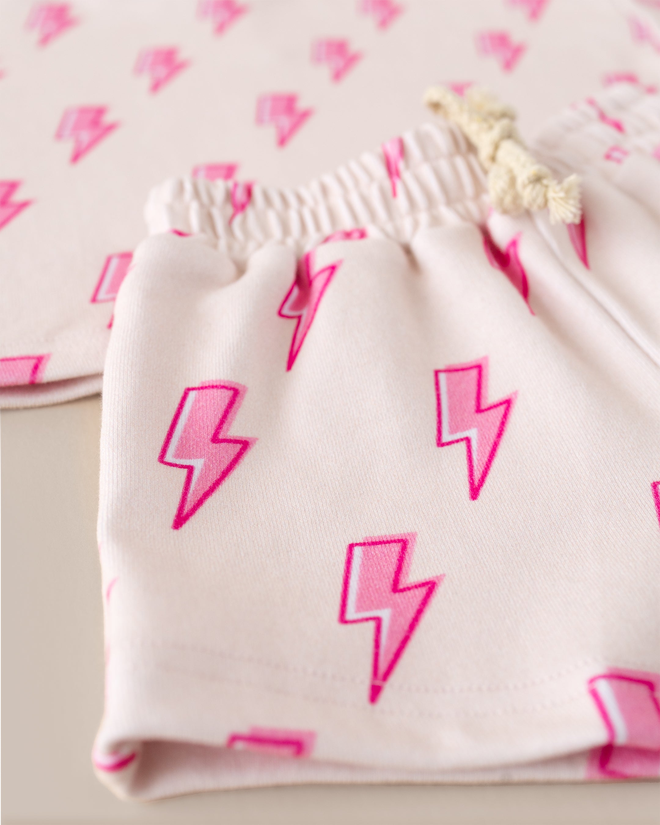 Shorts Set | Pink Bolts LUCKY PANDA KIDS