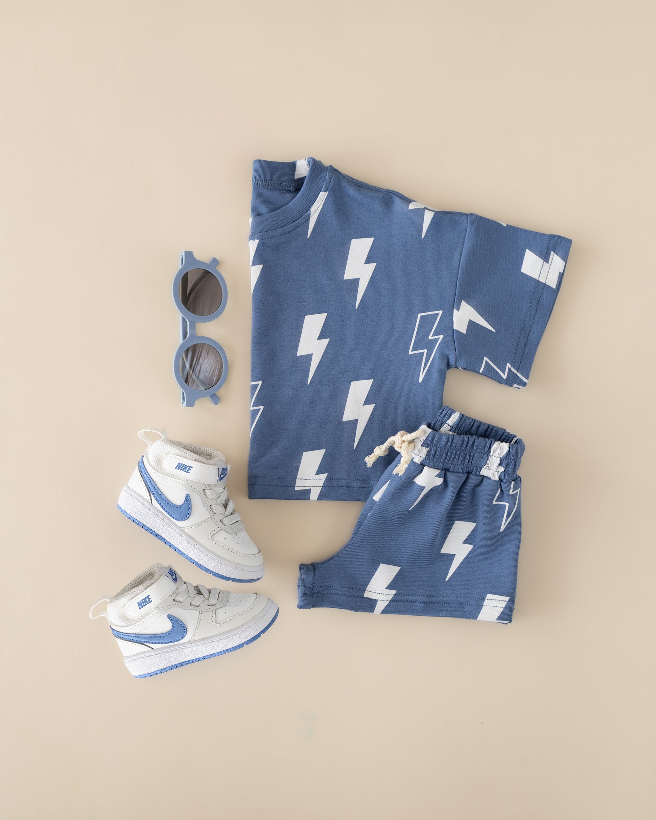Shorts Set | Blue Bolts LUCKY PANDA KIDS