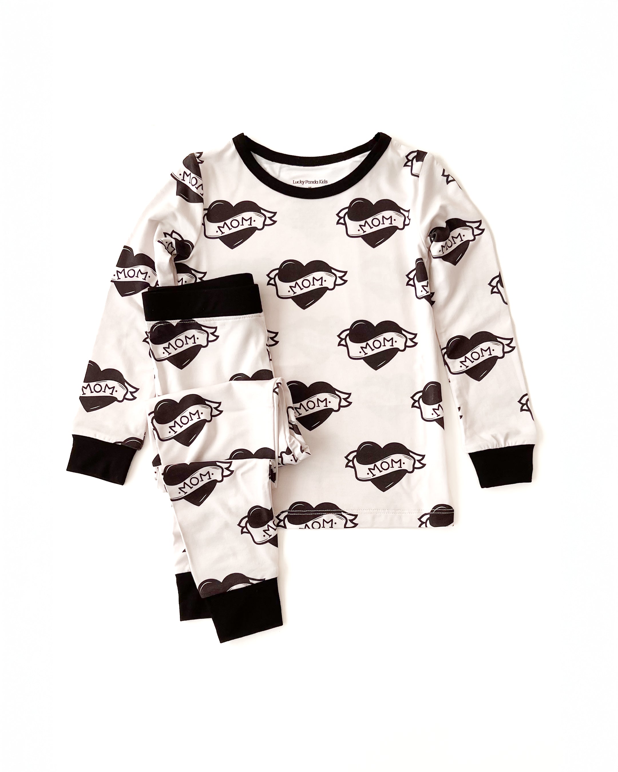 Pajamas||Bamboo Two Piece Set  Mom Tattoo Lucky Panda