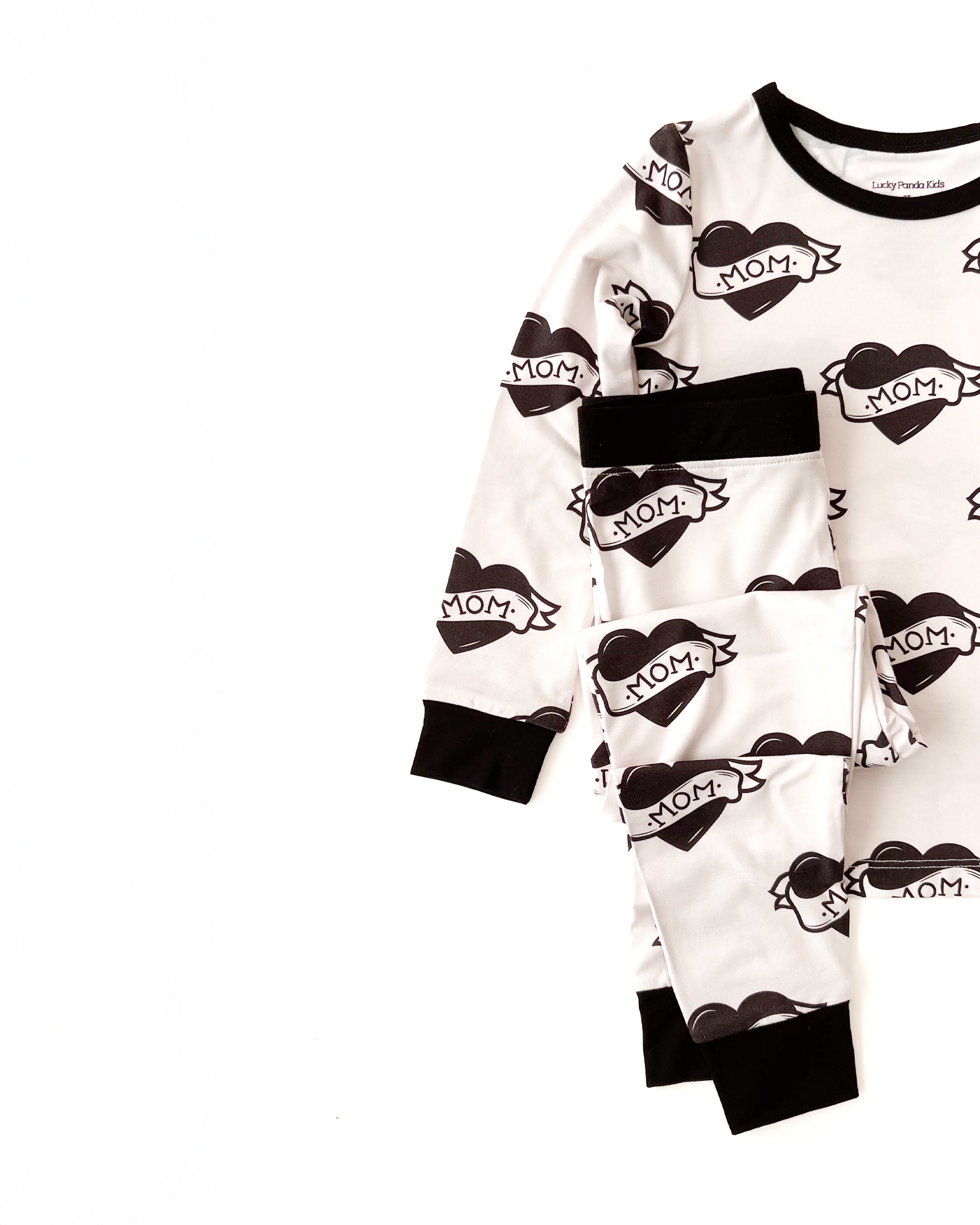 Pajamas||Bamboo Two Piece Set  Mom Tattoo Lucky Panda