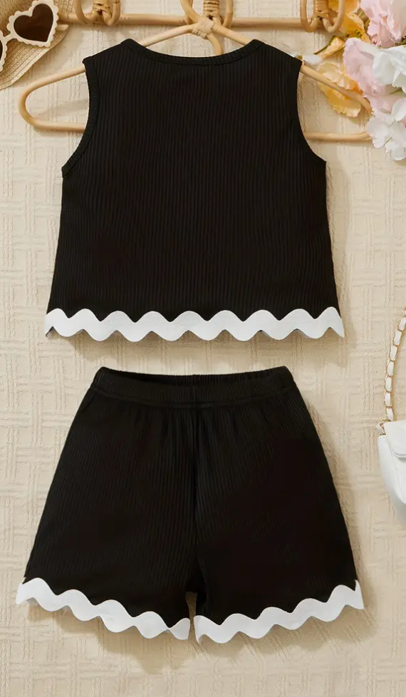 Wavy Edge 2 PieceSet || Black & White