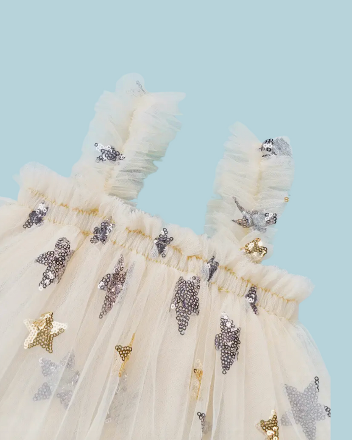 Morgan Mae Metallic Star Dress in Gold & Silver