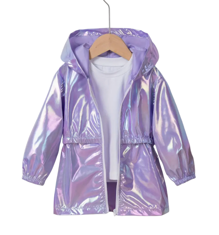 Holographic Lightweight Windbreaker in Purple