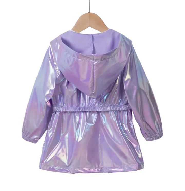 Holographic Lightweight Windbreaker in Purple