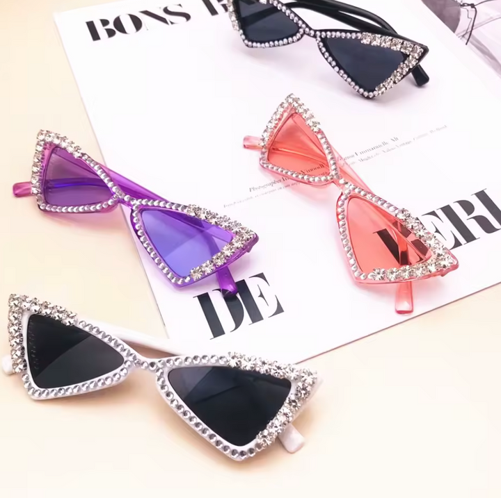 Kids Cat-Eye Rhinestone Bling Sunglasses