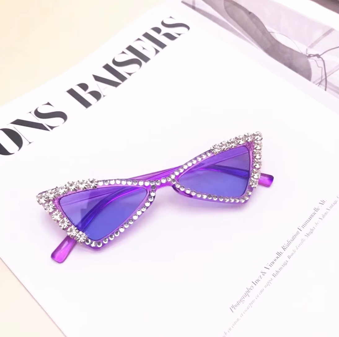 Kids Cat-Eye Rhinestone Bling Sunglasses