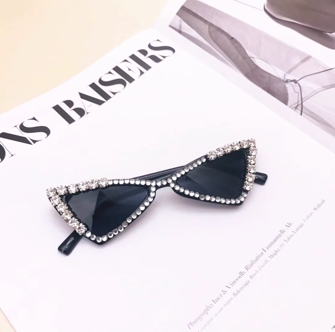Kids Cat-Eye Rhinestone Bling Sunglasses