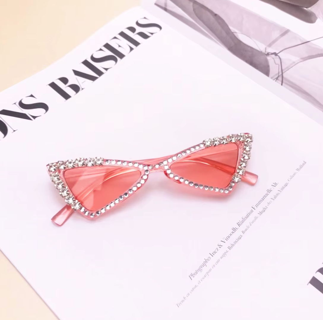 Kids Cat-Eye Rhinestone Bling Sunglasses