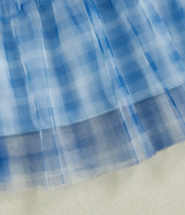 Blue Tie Dye Tulle Dress