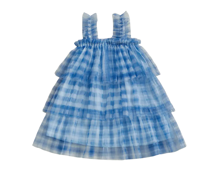 Blue Tie Dye Tulle Dress