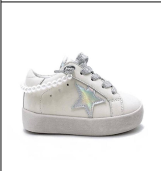 Sneakers- White with Pearls