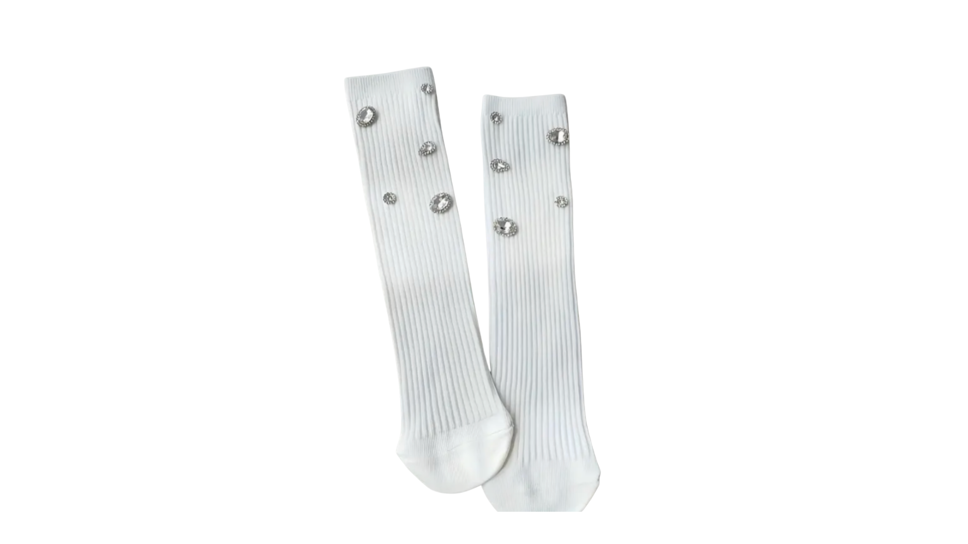 Socks|| Rhinestone White