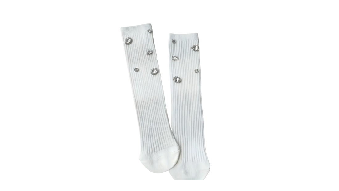 Socks|| Rhinestone White