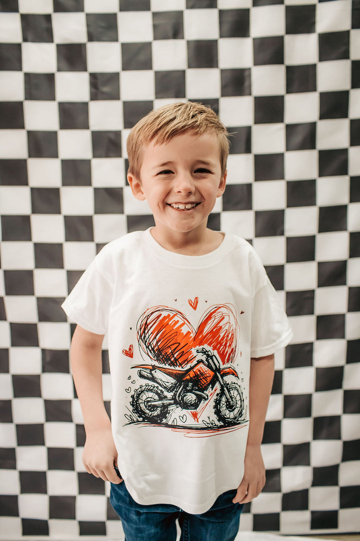Dirt Bike Valentine Youth T-Shirt
