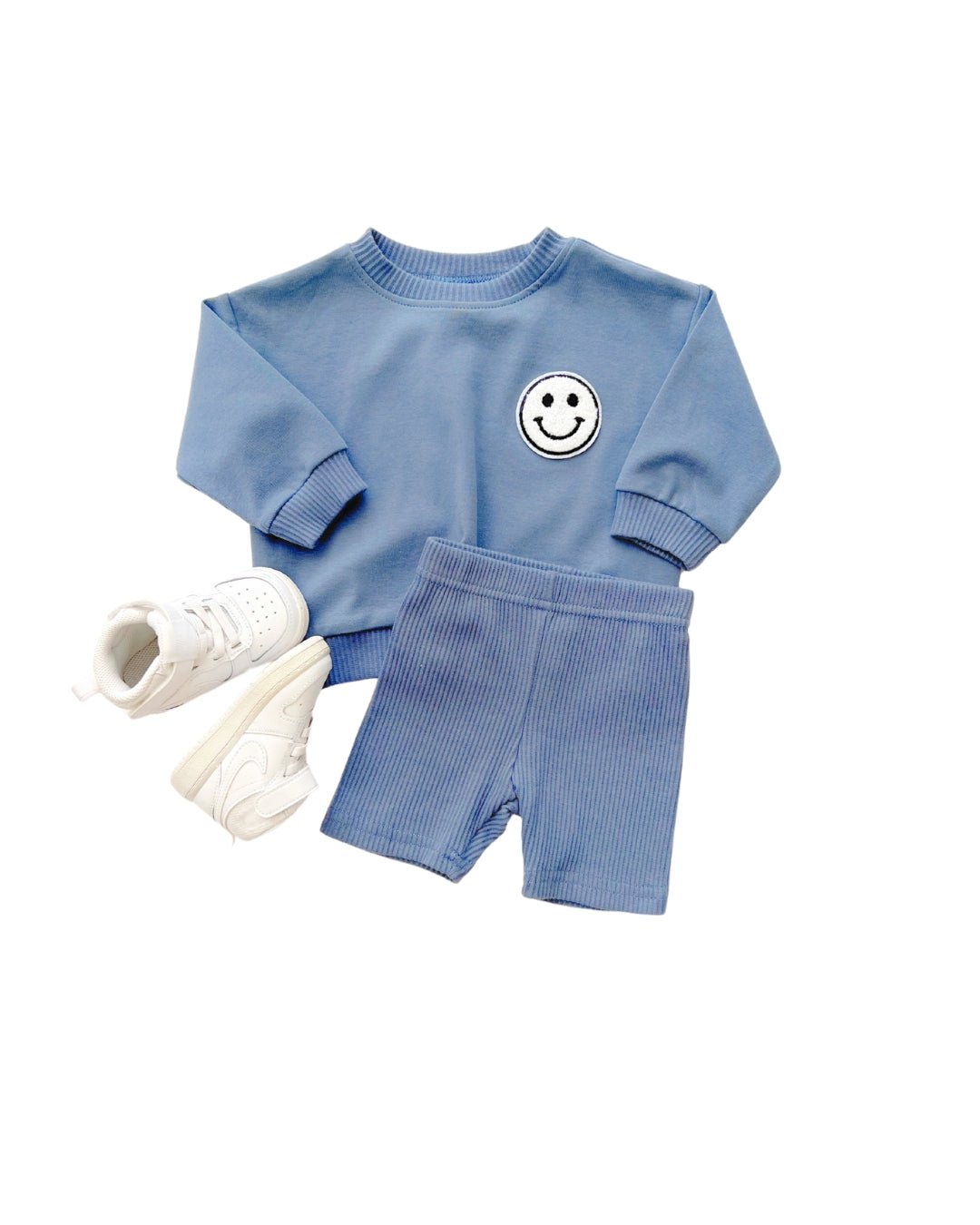 Biker Shorts Set | Blue LUCKY PANDA KIDS
