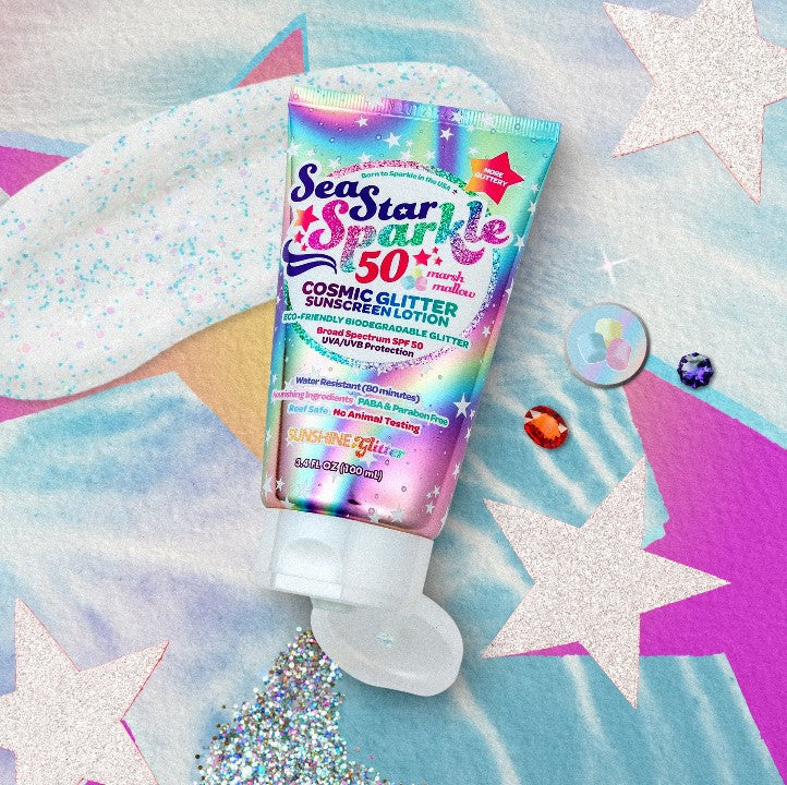 Sunshine & Glitter Sunscreen Cosmic Stardust Pink Travel Gift Set
