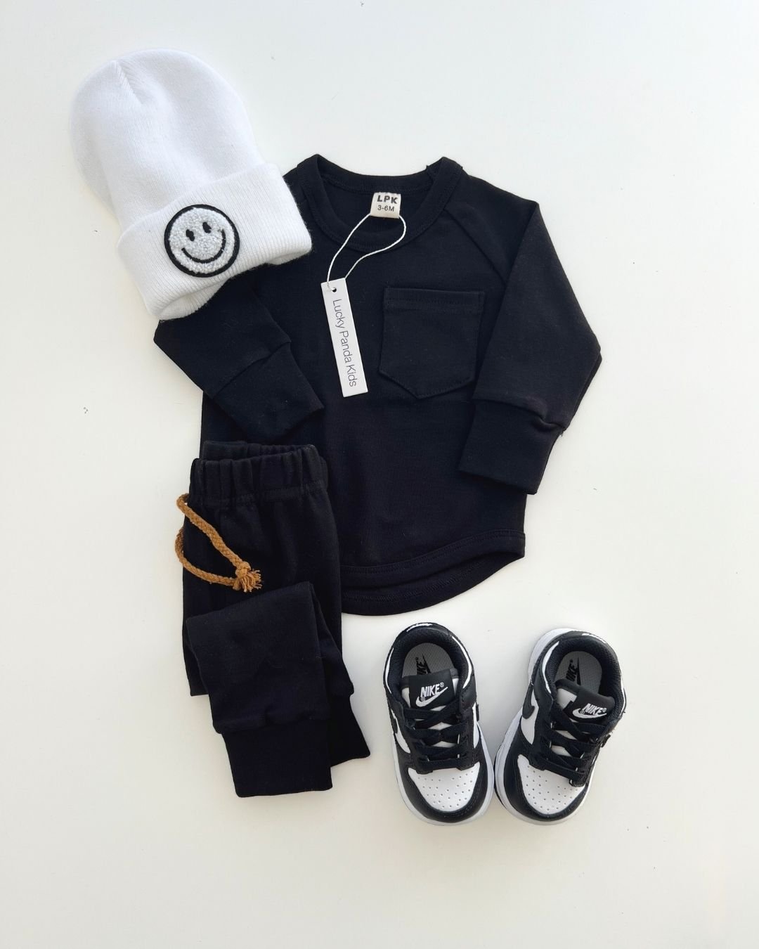 Lounge Set | Black Lucky Panda Kids