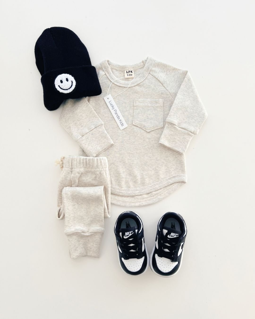 Lounge Set | Oatmeal Lucky Panda Kids